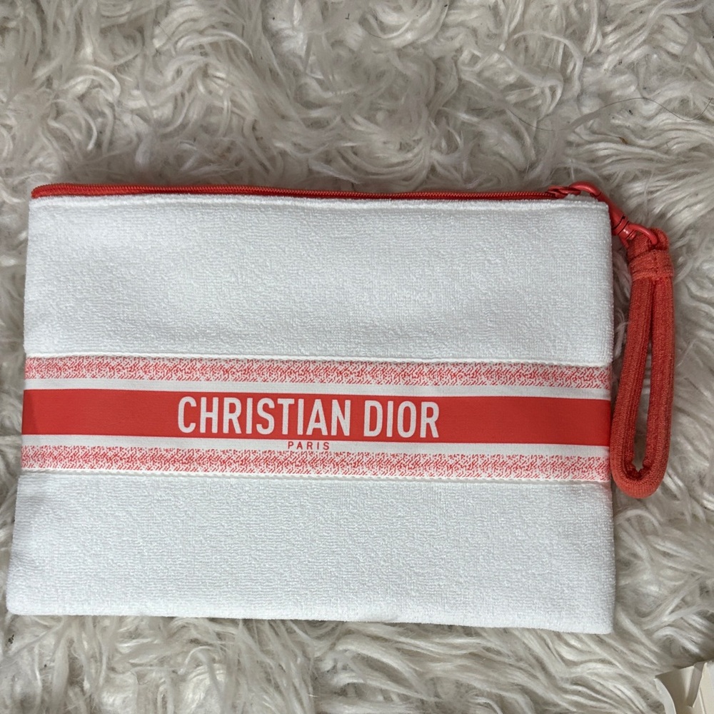 Dior White and Red Pouch